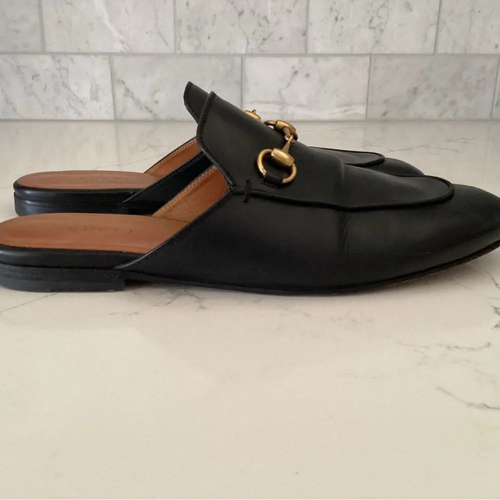 Gucci Princetown Leather Mules, Size 37.5 - Picture 9 of 13